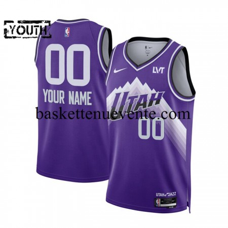 Maillot Basket Utah Jazz Personnalisé 2023-2024 Nike City Edition Violet Swingman - Enfant